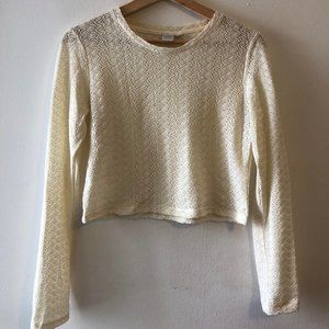 Simons / Sheer long-sleeved crop top